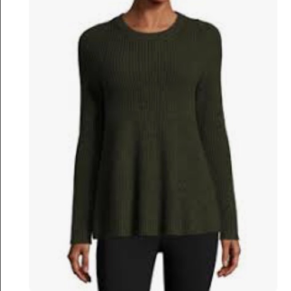 Grey By Jason Wu Forest Green Merino Wool trapeze Sweater Size S - Picture 3 of 16
